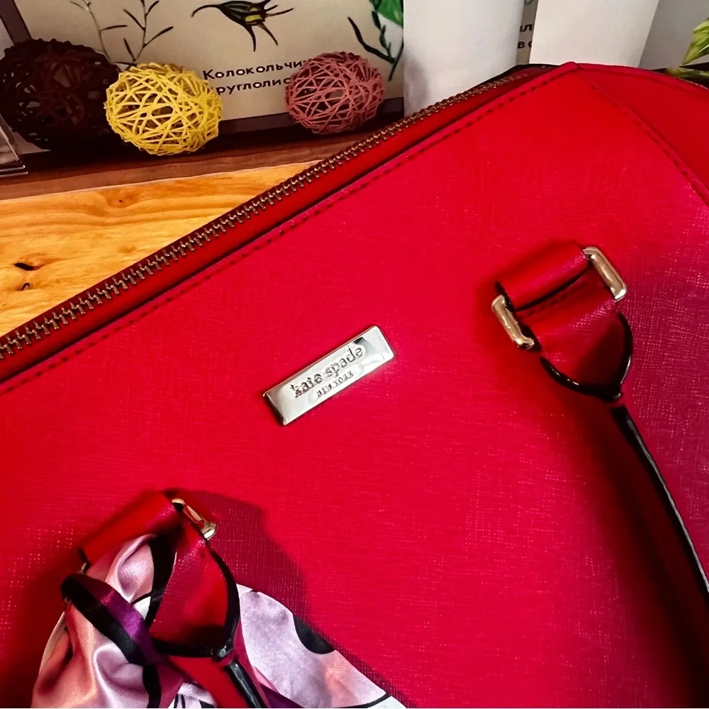 Kate Spade Tilden Place Pippa Satchel Hot Chili Red Saffiano Leather - Picture 6 of 14